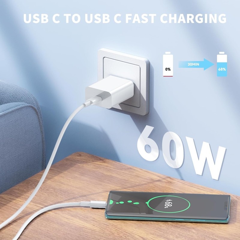 3FT Wholesale LOT USB-C to USB-C Fast Charging Cable Type C Data SYNC Cable gallery