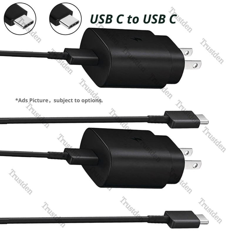 For Android Samsung Galaxy New Fast Wall Charger 25W USB C Type C Cable Charger