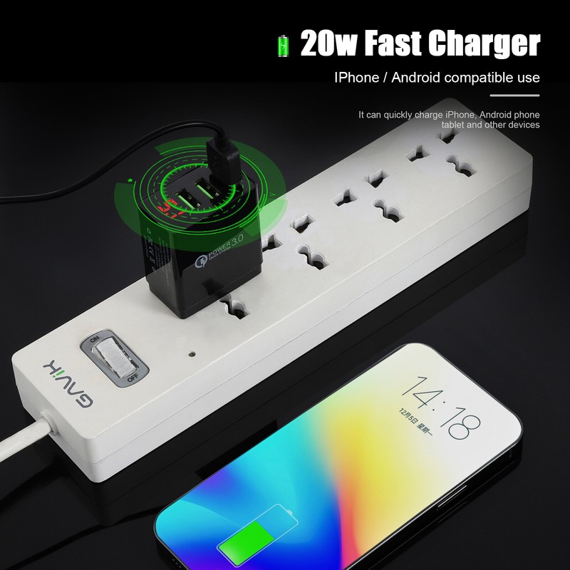 3 Port USB Wall Fast Charger for Cell Phone iPhone Samsung Android wholesale US gallery