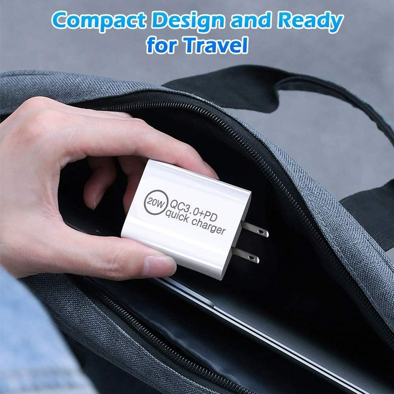 Dual Ports 20W PD USB C+QC 3.0 Power Adapter For iPhone 15 Pro Samsung Cable Lot gallery