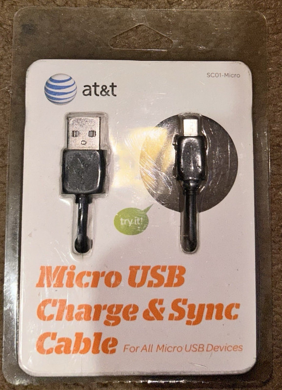 AT&T Micro USB Charger & Sync Cable (All Micro USB Devices ) SC01-Micro