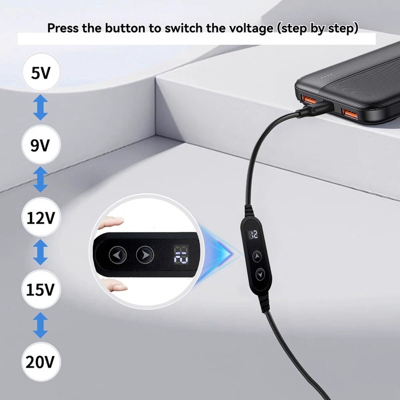 USB C to DC Boost Cable Type C to DC PD 65W Fast Charging Adjustable8503 gallery