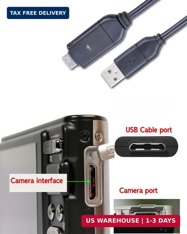 5Ft USB Cable Compatible with Samsung Camera Charger SUC-3 SUC-5 SUC-7 Compatibl gallery