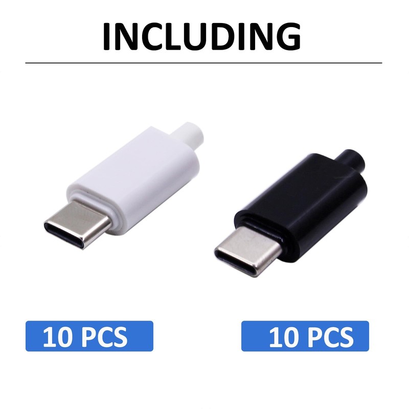 20 Set USB-Connector Kit DIY, 24 Pin USB 3.1 -Plug with PCB Board and Housing... gallery