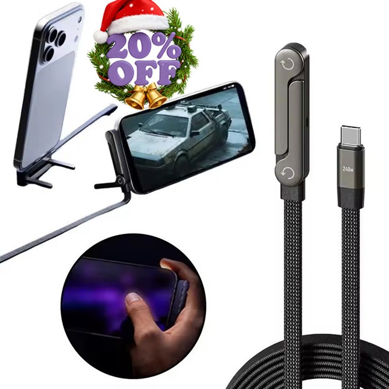 Fast Charging Foldable Bracket Data Cable with Built-in Holder Hot Sale 240W