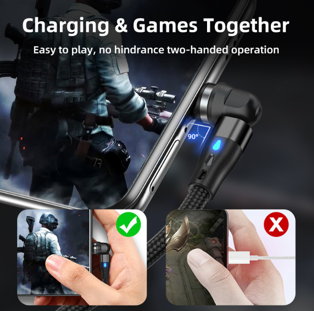 For iPhone 14 13 12 11 XR X 8 7 6 360° Magnetic USB Fast Charger Data Cable Cord gallery