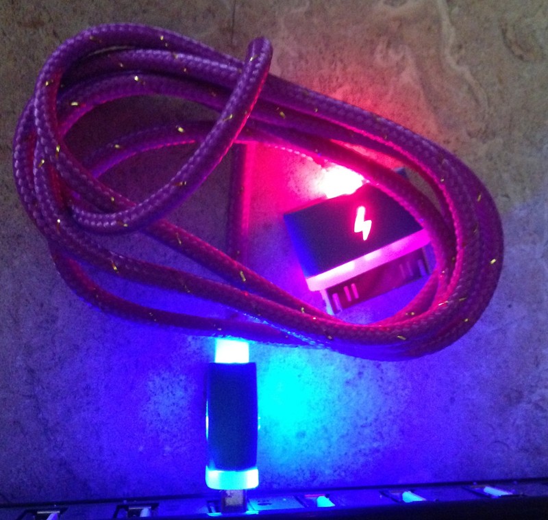 FLASH BRAIDED LED light charger cable FOR apple iphone 6 5 4 galaxy s3 micro USB gallery