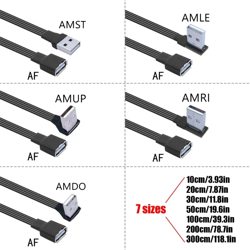 /Straight Head/90 Degree Angled USB 2.0 Extension Cable Line For Computer Car gallery