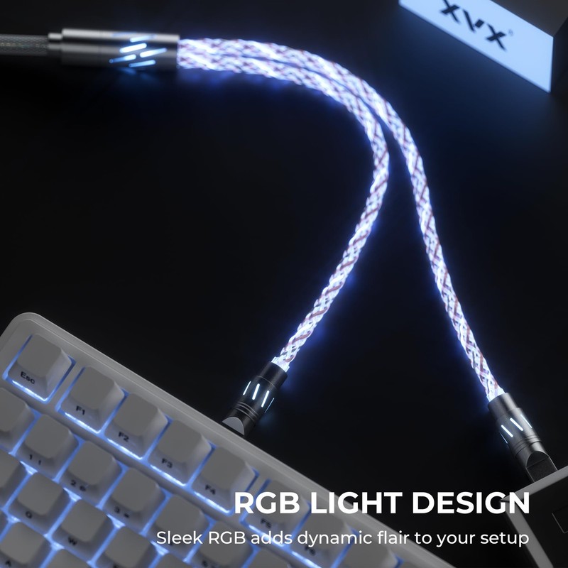 XVX Keyboard Cable, 2-in-1 USB C to USB A Cable for Mechanical Gaming Keyboar... gallery