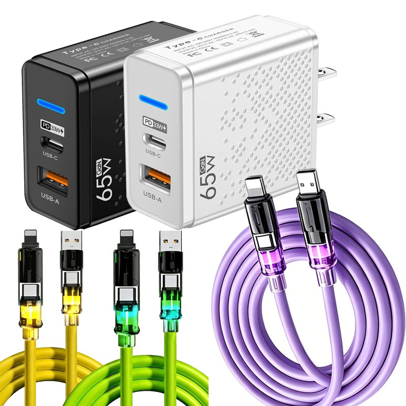 65W Super Fast Charging USB Type C Wall Charger For Samsung iPhone Android Phone gallery
