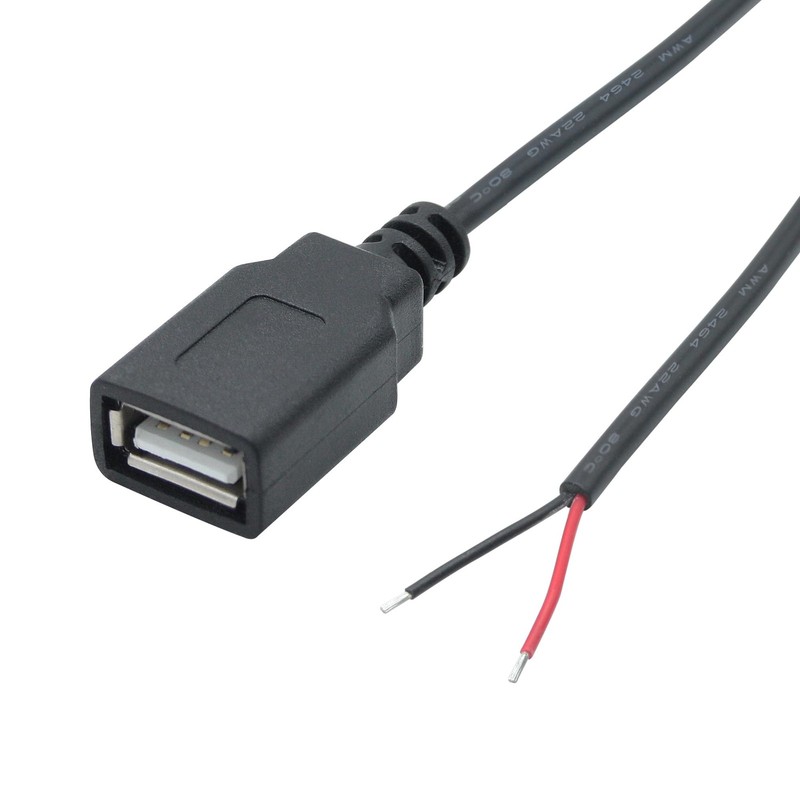 Maixbomr 6FT USB A Female Plug 2 Pin Bare Wire, USB 2.0 A Female Pigtail Open... gallery