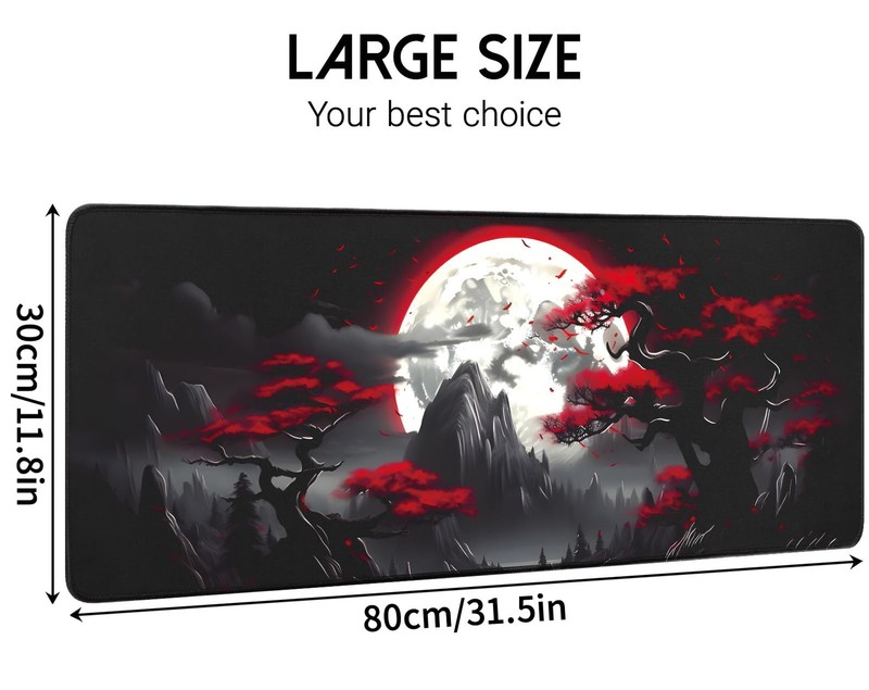 Large Gaming Mouse Pad, Anime Black Mousepad with with Non-Slip Base, Expande... gallery