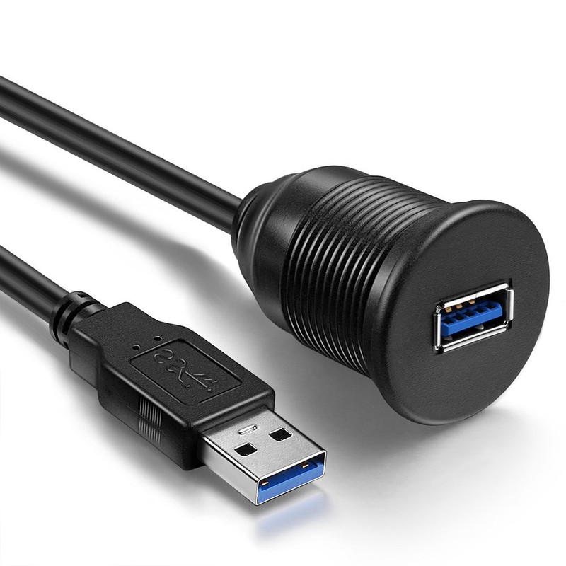 USB 3.0 Male to Female AUX Extension Cable for Car Truck Boat - 3 Feet gallery