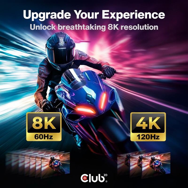 Club3D USBC to DisplayPort 1.4 BiDirectional Cable 8K 60Hz 4K 120Hz 6FT gallery