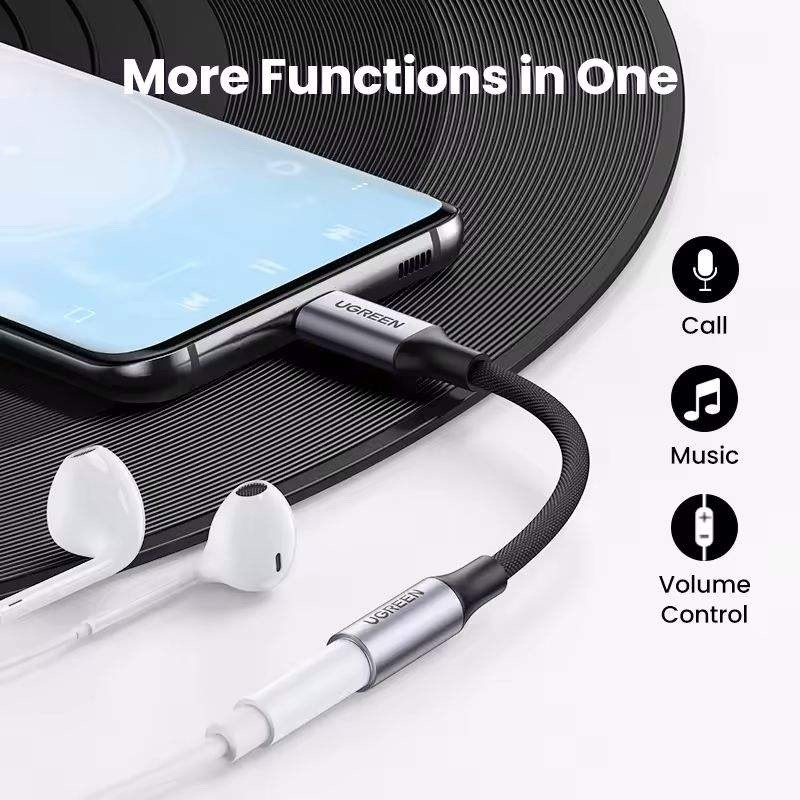 x2 UGREEN USB C to 3.5mm Audio Adapter Type-C Headphone Jack AUX Converter Cable gallery