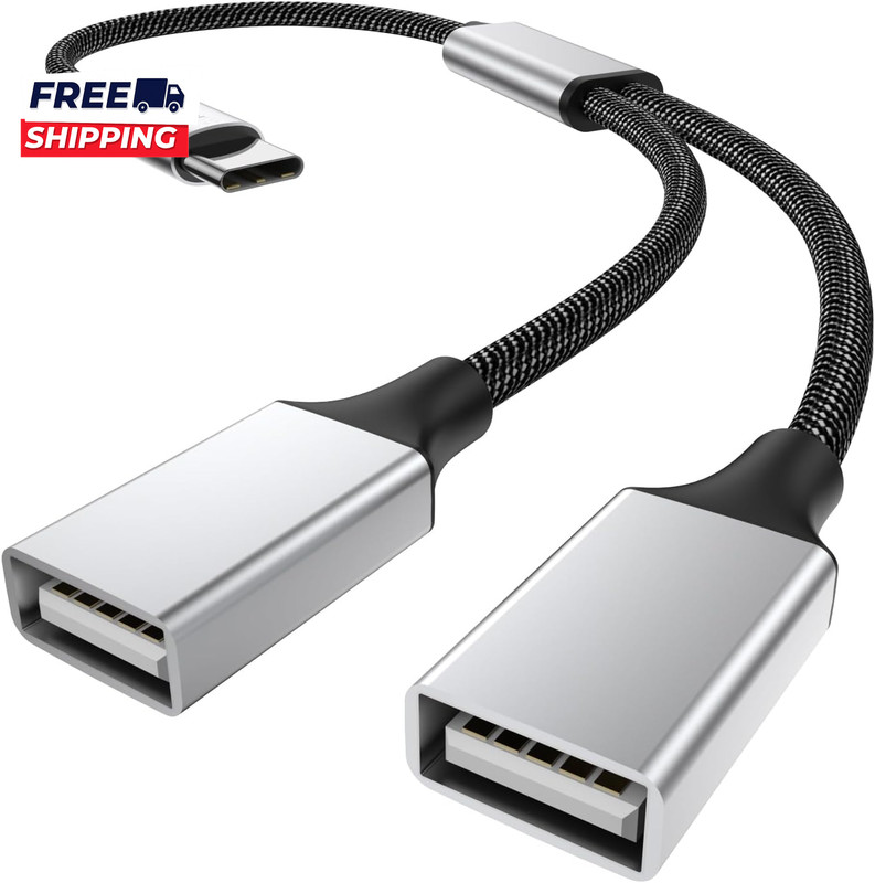 USB C to USB Adapter Type C Splitter Dual USB 2.0 OTG Y-Cable for Iphone17/16