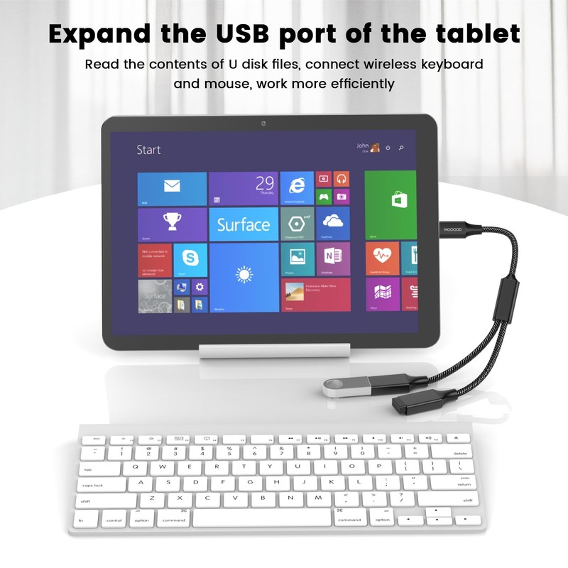 MOGOOD USB C Male to Dual USB Female Cable Type A 2.0 OTG Splitter gallery