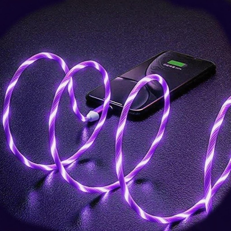 FJHBL USB A to USB C Cable with Purple LED Light Strip, Suitable for Almost A... gallery