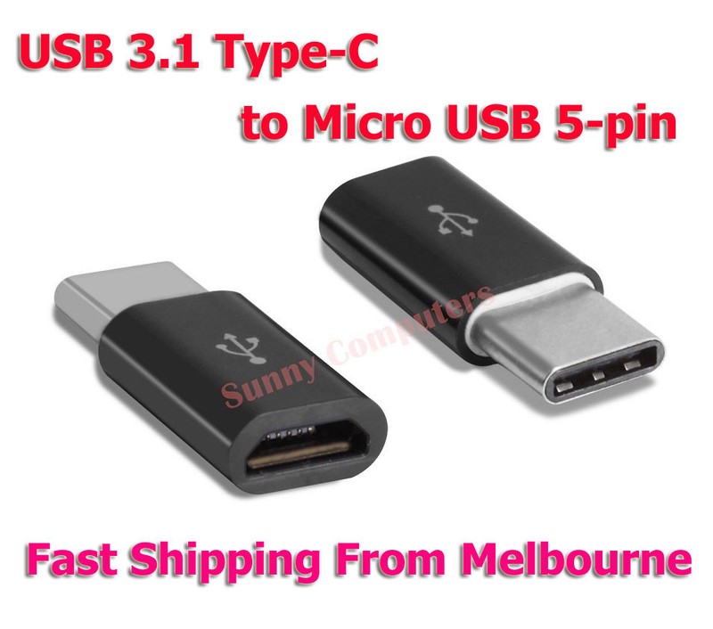 USB-C USB3.1 Type-C Male to Micro USB Female Converter Adapter Connector au oz