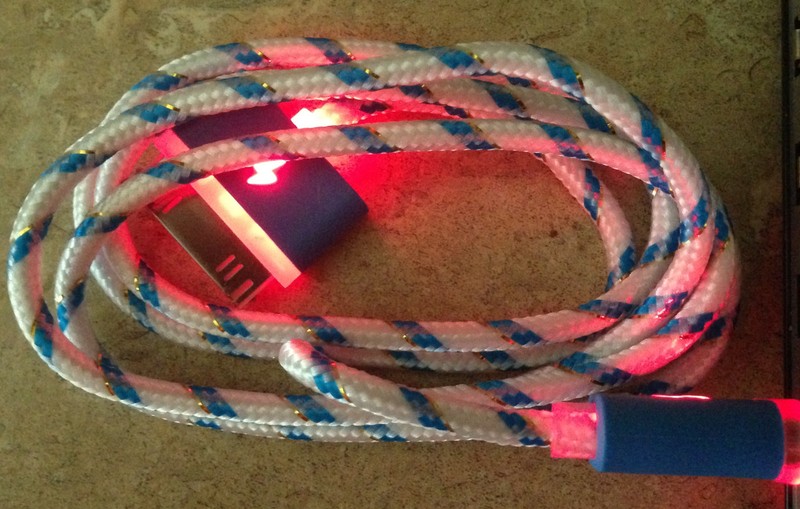 FLASH BRAIDED LED light charger cable FOR apple iphone 6 5 4 galaxy s3 micro USB gallery