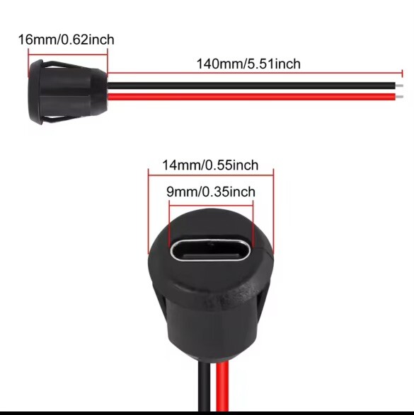 5 Pcs USB Type C Connector Female Socket 2P Charging Interface New gallery