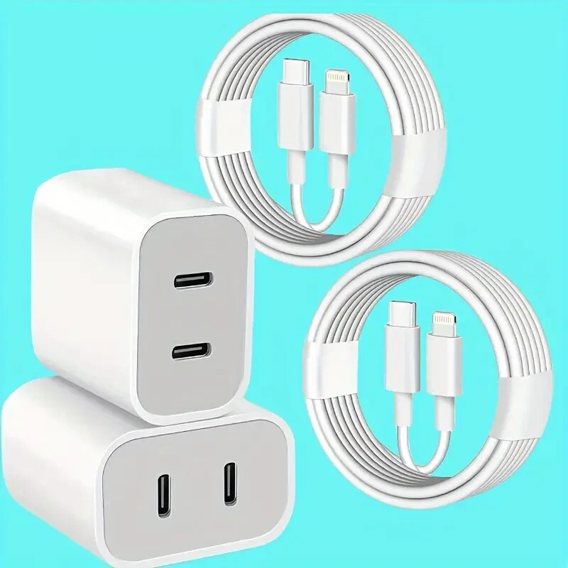 Fast Charging 20W - Fast Wall Charger Dual-Port USB, Type-C for iPhone 3 or 6 ft gallery