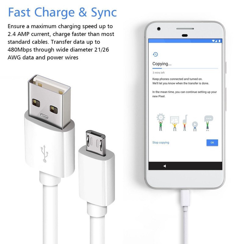Long Micro USB Cable, 1M 2M High Speed Data Sync Fast Charger Charging Lead gallery