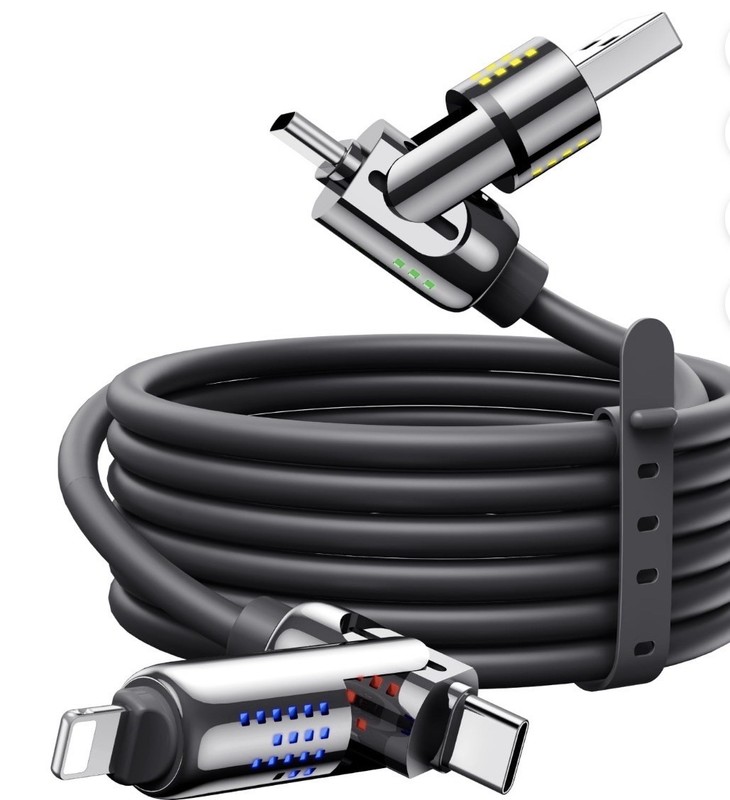 4 In 1 USB Type C Charging Cable Fast Charging iPhone Charger 240W New