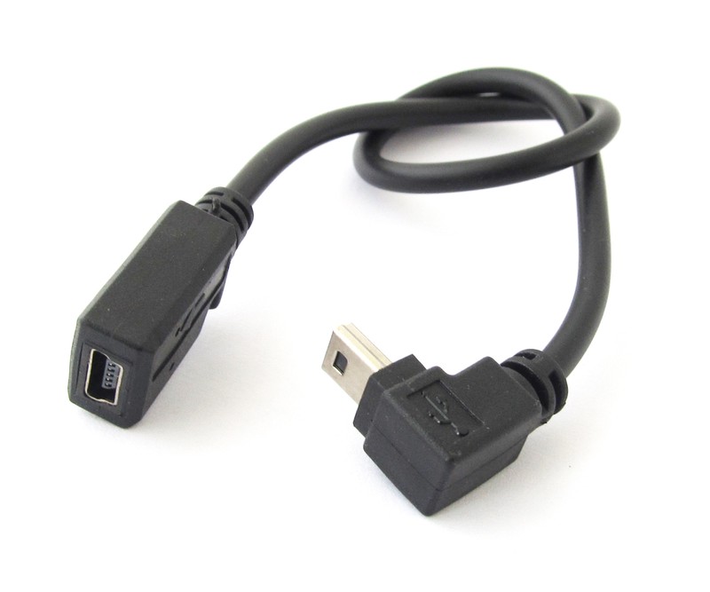 4pcs 30cm Mini 5pin USB Male To Female Right Angle Down Direction Cable Cord gallery