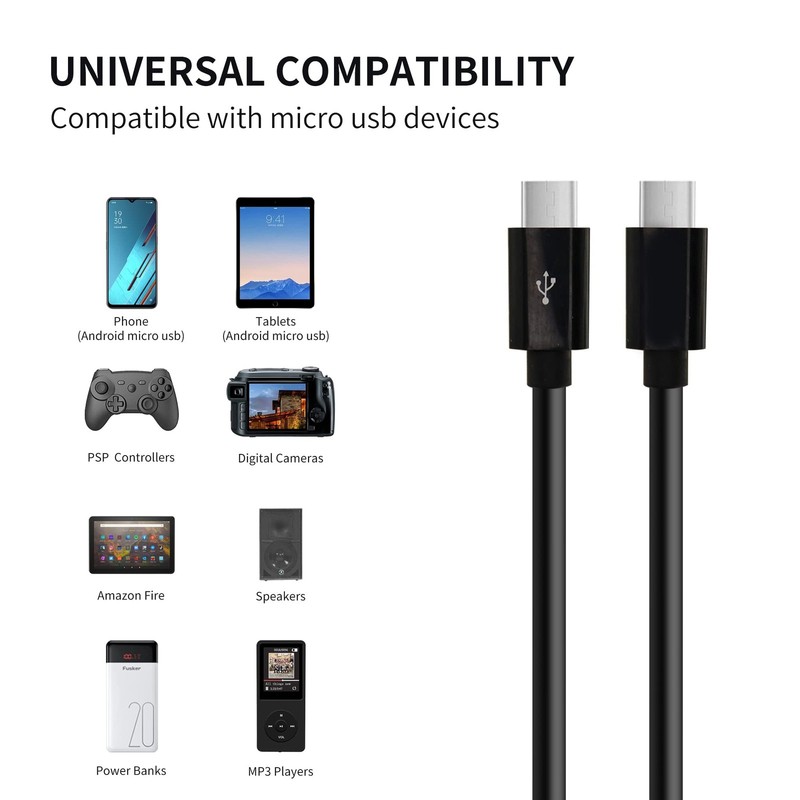 4 In 1 Micro USB B Data Cable Smartphone In-Vehicle Devices Black 1.5M/4.92 Ft gallery