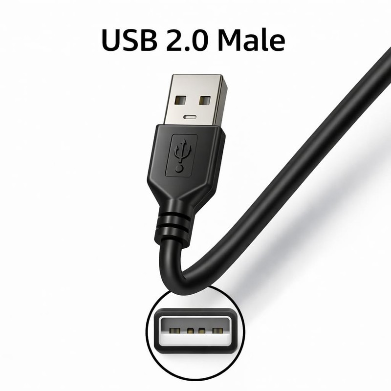 2 PCS 1.64ft Black USB Pigtail Power Cable Wire 24AWG 2A 5V Bare Open End gallery