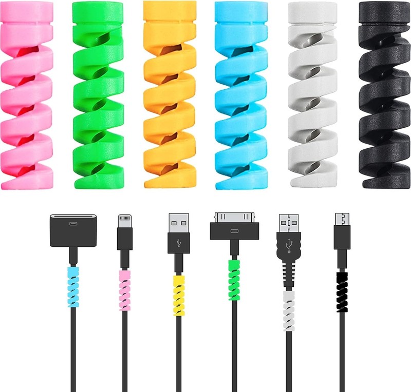 Silicon Cable Protector Save & Organize All Charging Cables Durable Spiral Wrap