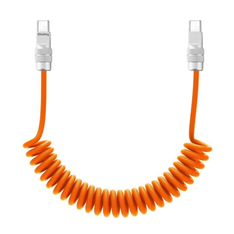 Curly Chubby Retractable Fast Charging Cable 240W Coiled Charger Cord for Car...