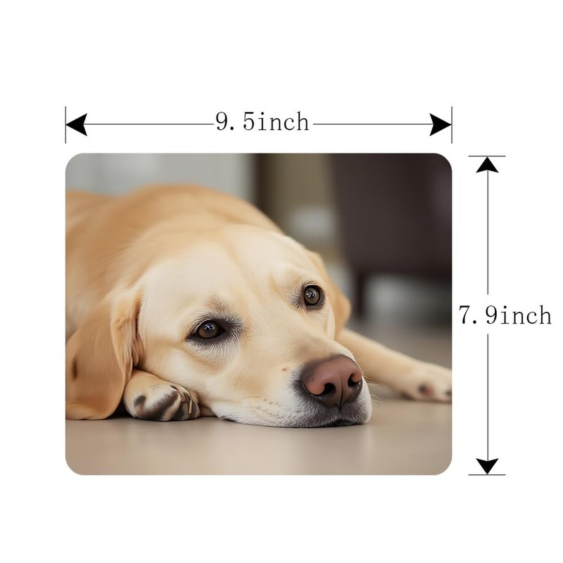 Gaming Mouse Pad Yellow Labrador Retriever is Waiting at Home Non-Slip Rubber... gallery