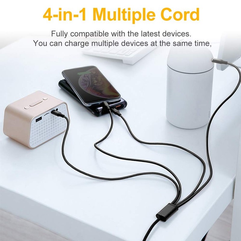 Multi Charging Cable, 2Pack 4FT 4 in 1 Charging Cable for Multiple Devices gallery