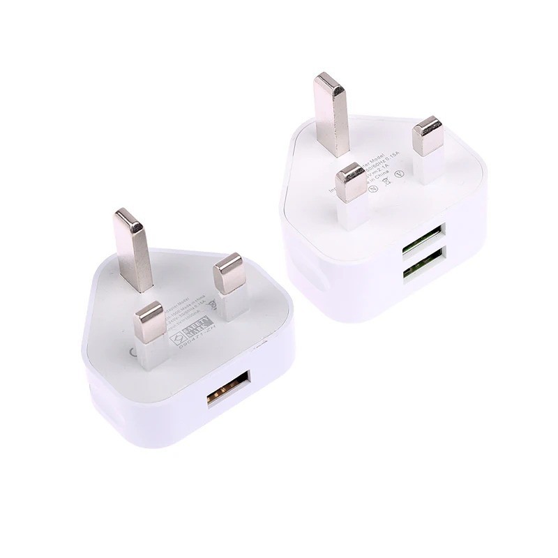 UK 3 Pin USB Charger 2.1A Fast Wall Plug Adapter iPhone Samsung Huawei gallery