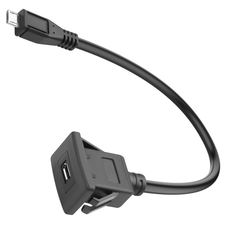 Micro USB Square Snap Mount Adapter Male To Female Extension Cable 30cm/11.8in