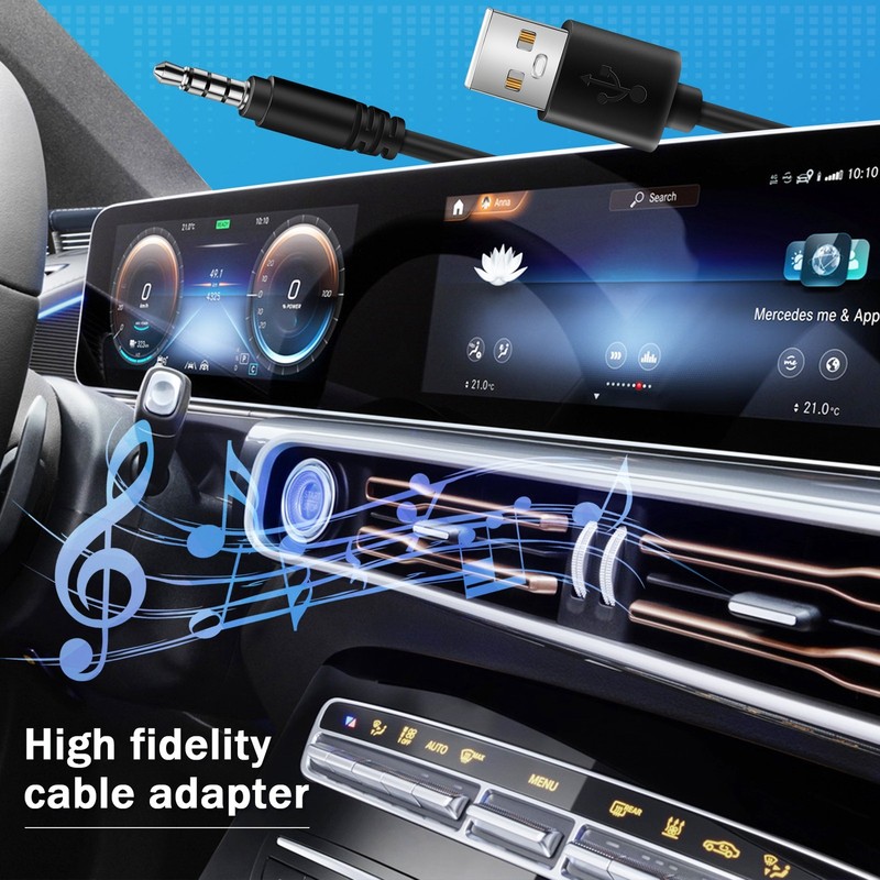 3.5mm Plug AUX Audio Jack to USB 2.0 Male Cable Adapter Cord for Car MP3 I8S9 gallery