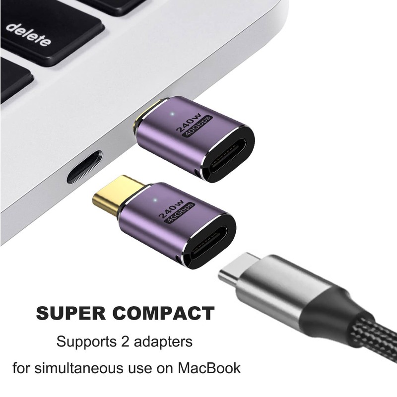 2pcs USB 4 Type C Male to Female 240W Extension Adapter 40Gbps 8K Video MacBook gallery