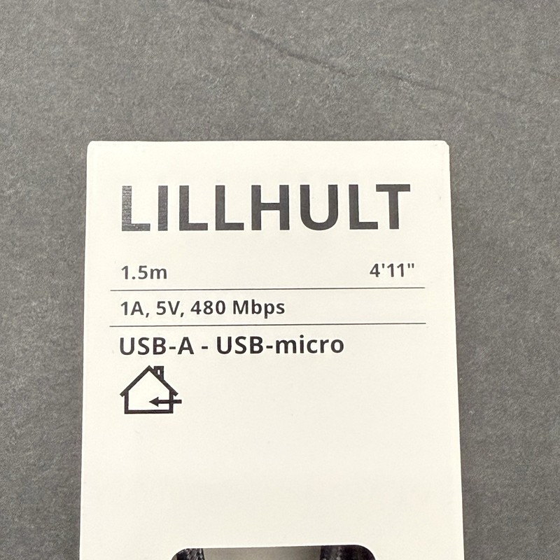 Ikea Lillhult USB-A, USB-MICRO 1A, 5V, 480 Mbps # 805.275.93 Gray Color gallery