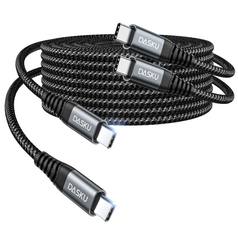Fast Charging USB C Cable 60W, 2Pack 6FT Braided USB C to C Cord for iPhone & Sa