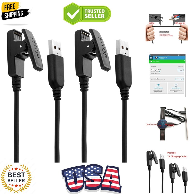 2Pack Charging Cable Compatible with Garmin Lily/Lily2/Approach S20/G10 Forer...