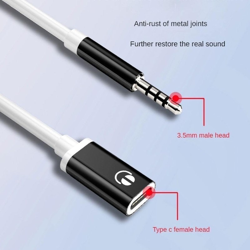 3.5mm Male to USB C Female Audio Adapter, Only Analog Audio Aux Jack Cable fo... gallery