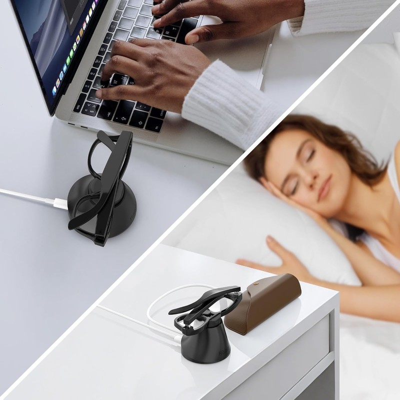 Magnetic Charging Station for Ray-Ban Meta Wayfarer/Skyler Smart Glasses (RW4006 gallery