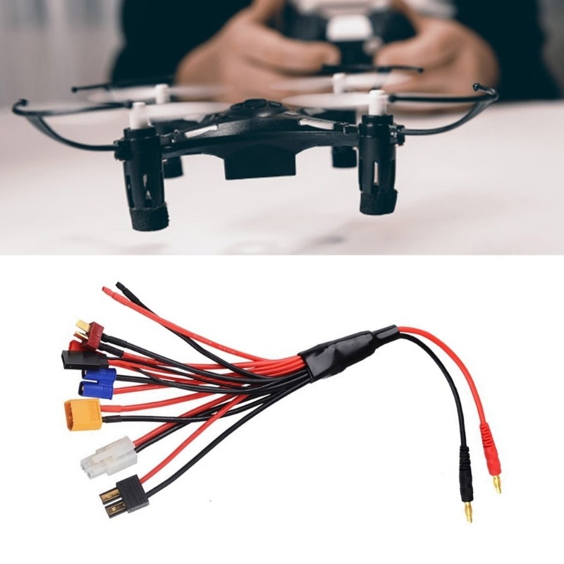 1 to 8 Battery Charger Adapter Connectors Splitter Cable 4.0mm Banana Plug gallery