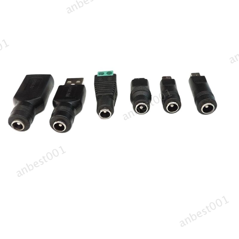 5x DC Power Female 5.5x2.1 to Mirco Type C Mini 5p USB A Male Female converter gallery