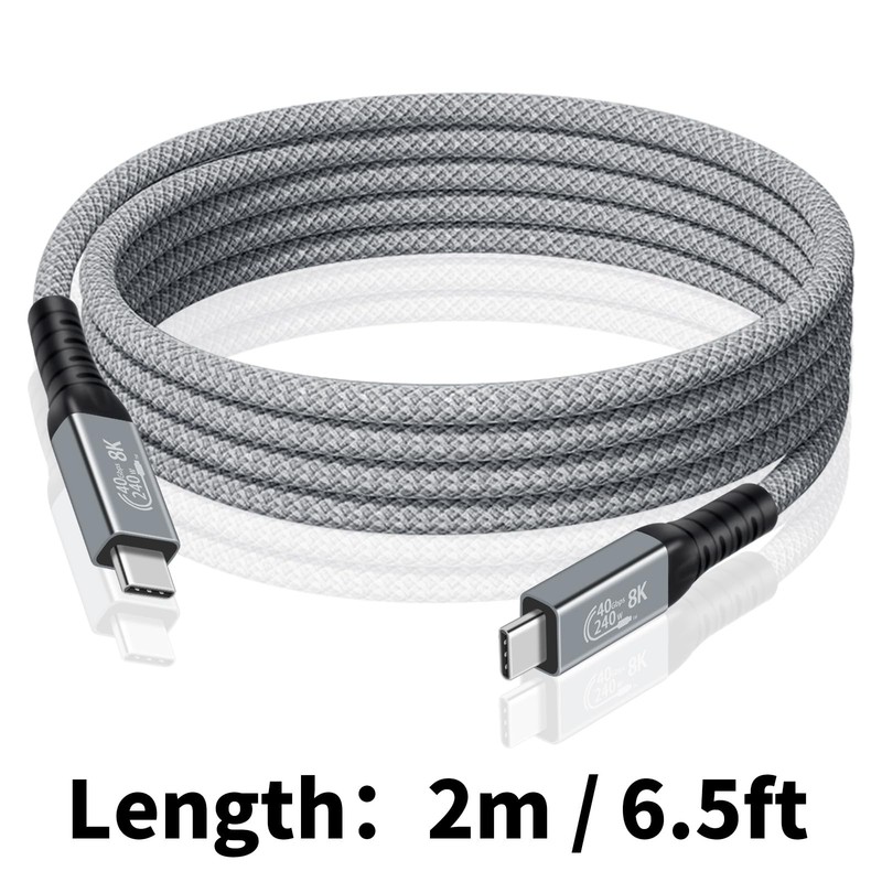 Thunderbolt 4 Cable 6 FT/2M [240W/40Gbps/8K] USB C Thunderbolt Cable, USB C M... gallery