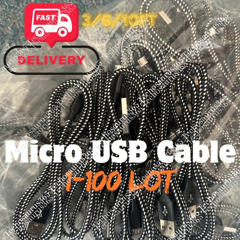 Micro USB Cable Fast Android Charging Cord Braided Charger Cord For Samsung Lot