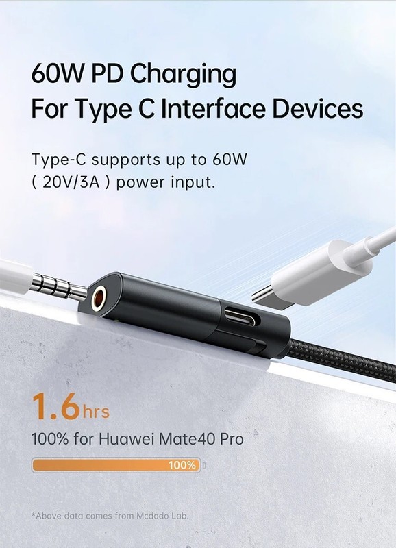 Mcdodo Adapter Type C To 3.5mm Type c 2 In 1 Adapter Audio Phone Charging Cable gallery