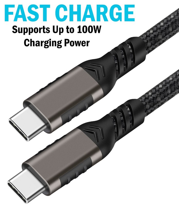 USB-C / TYPE-C Rugged Braided Charge/Sync Cable for Phone - 2 Meter Long 6.5 ft gallery